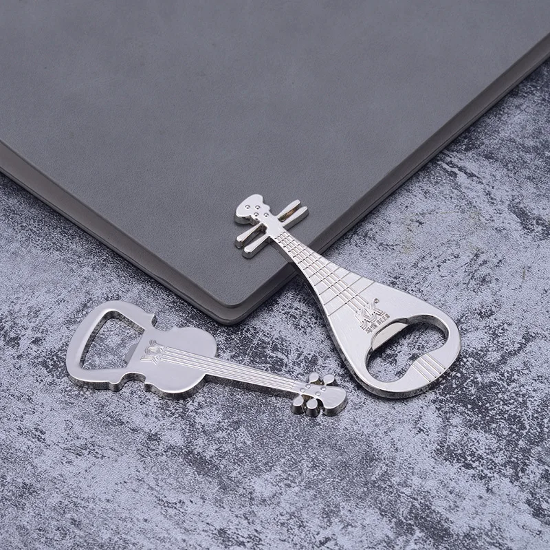 Cute Bottle Opener Key Chain Beer Guitar Shaped Guitar Gift Kitchen Gadgets for Drinkers Music Keychain