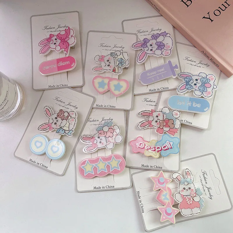 Оптовая продажа, милые Мультяшные мини-зажимы для волос Sanrio Kuromi, симпатичные пластиковые аксессуары для волос