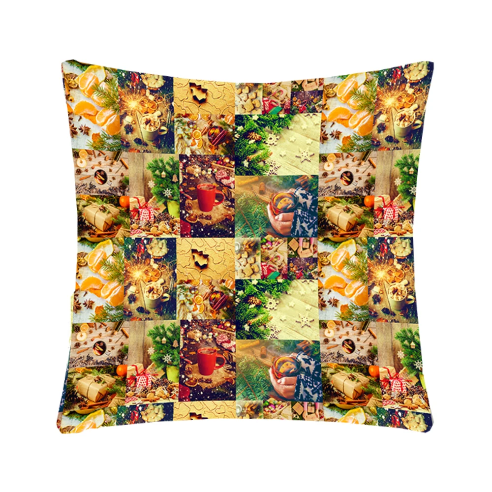 Новогодняя подушка для дома с фабричным бисквитом подарки логотип тканый цветочный узор спальня Рождественский праздник