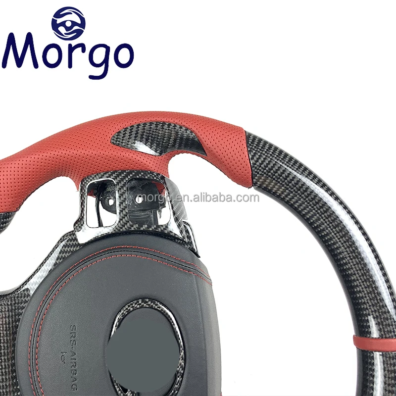 Fit for Lexus RX GS GX IS 250 350 IS200T IS300H Red Leather Carbon Fiber Steering Wheel