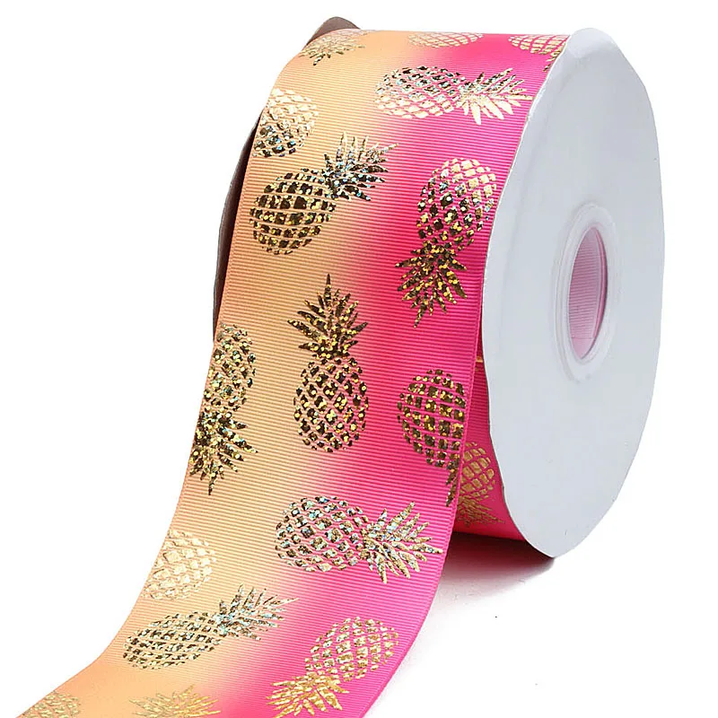Cheap Price 75mm Foil Metallic Black gold Personalize Satin Print Grosgrain Ribbon