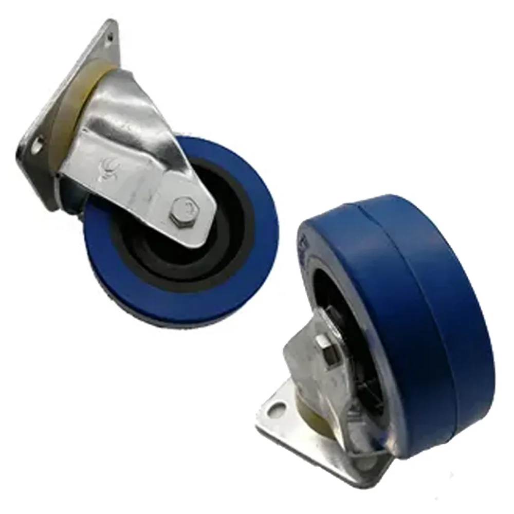 Bearing Capacity 200kg Penn Elcom Heavy Duty Unbraked Swivel Caster with Rubber Blue Wheel for Flight case