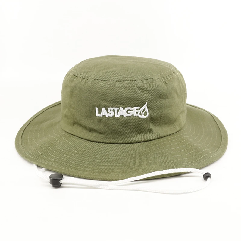 Customized Embroidery Logo Foldable Fisherman Safari Bucket Hats with String