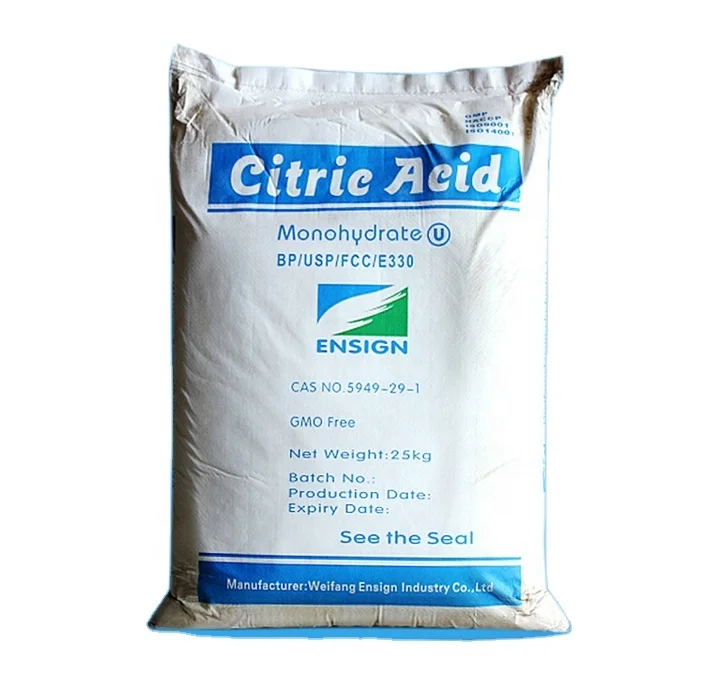 
Ensign or TTCA Brand Food Grade BP98 Monohydrate / Anhydrous Citric Acid 