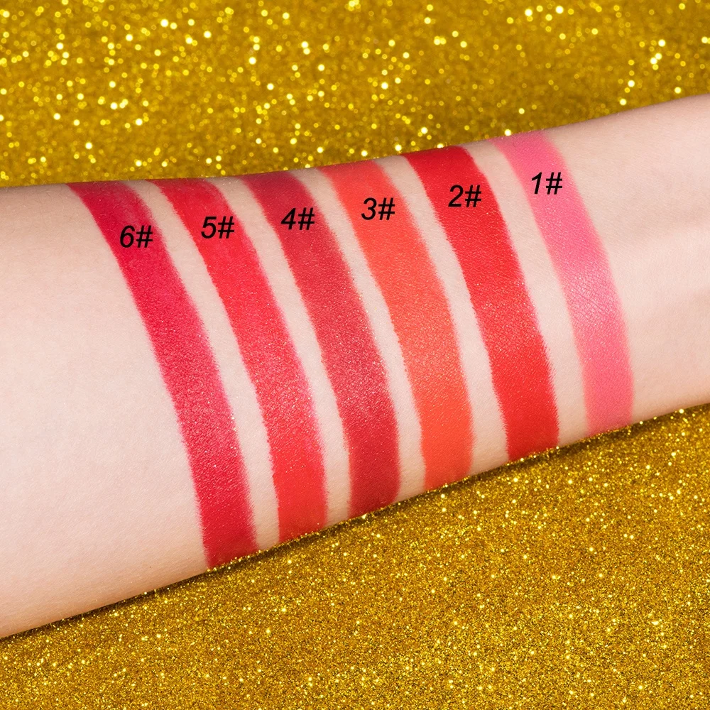 6 Color Matte Lipsticks Makeup Lip Gloss Moisturizing Waterproof and Durable Non-stick Cup Matte Lipstick Private Label