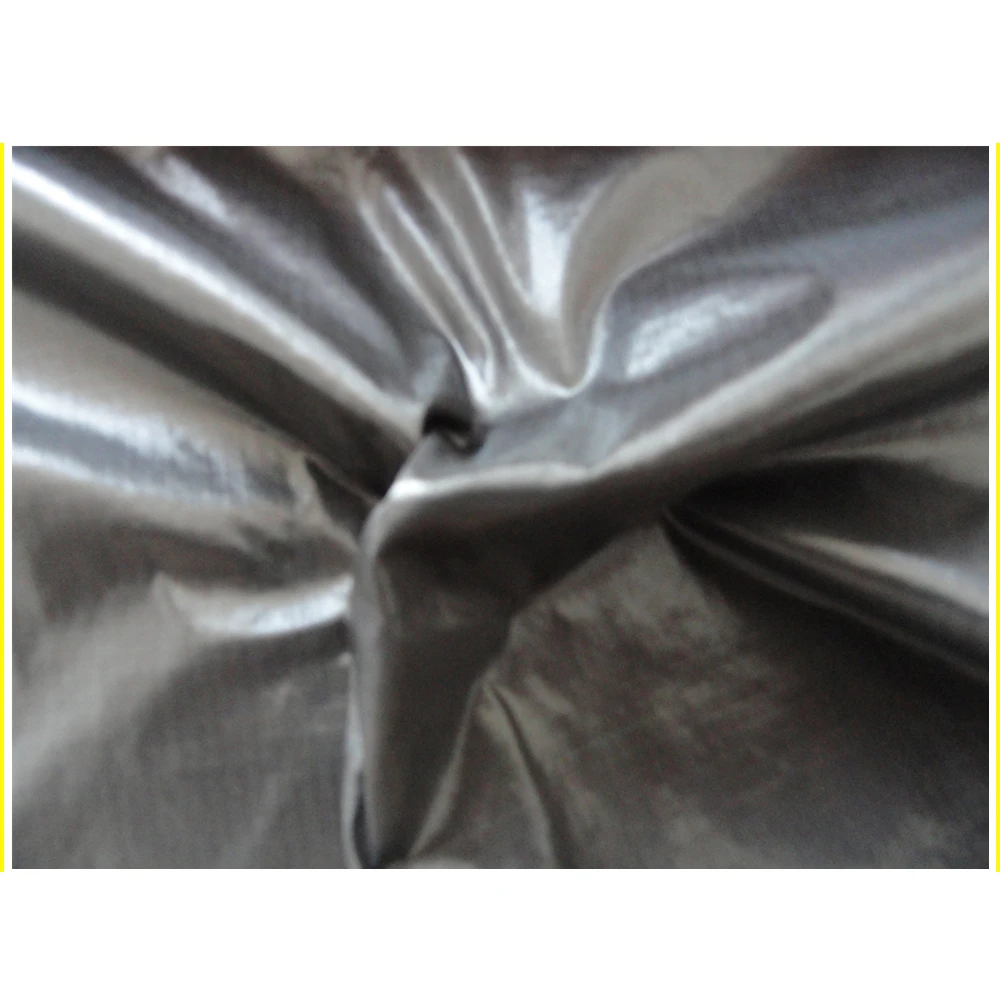 Нейлоновая тафтовая ткань ПУ ПВХ с серебряным покрытием для подкладки сумки