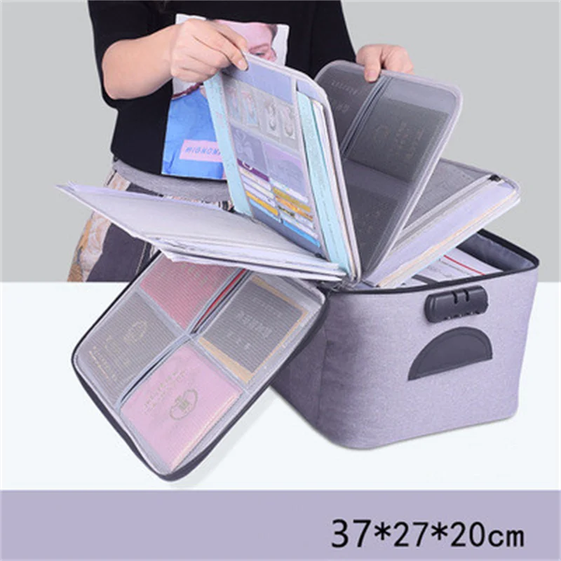 large capacity Multi-fuctional oxford file storage bags box file bill folder passport document organizer bag