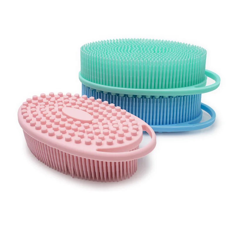 High Quality Soft Bristles Brush Cleaner Body Silicone Bath Brushes Sponges