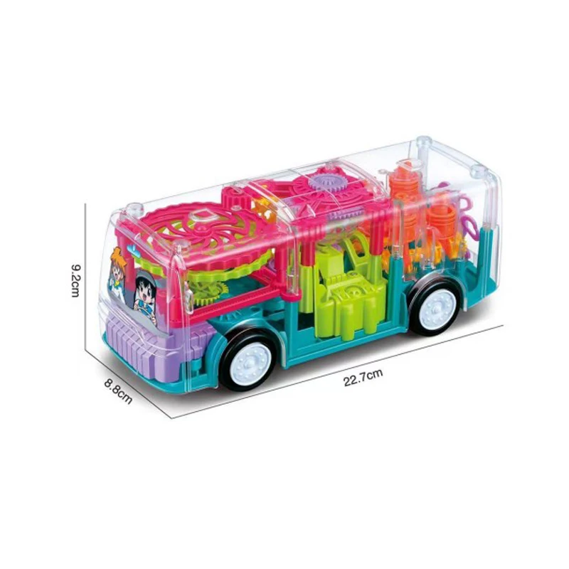 Other transparent gear car electric universal music light simulation model baby kids toy bus