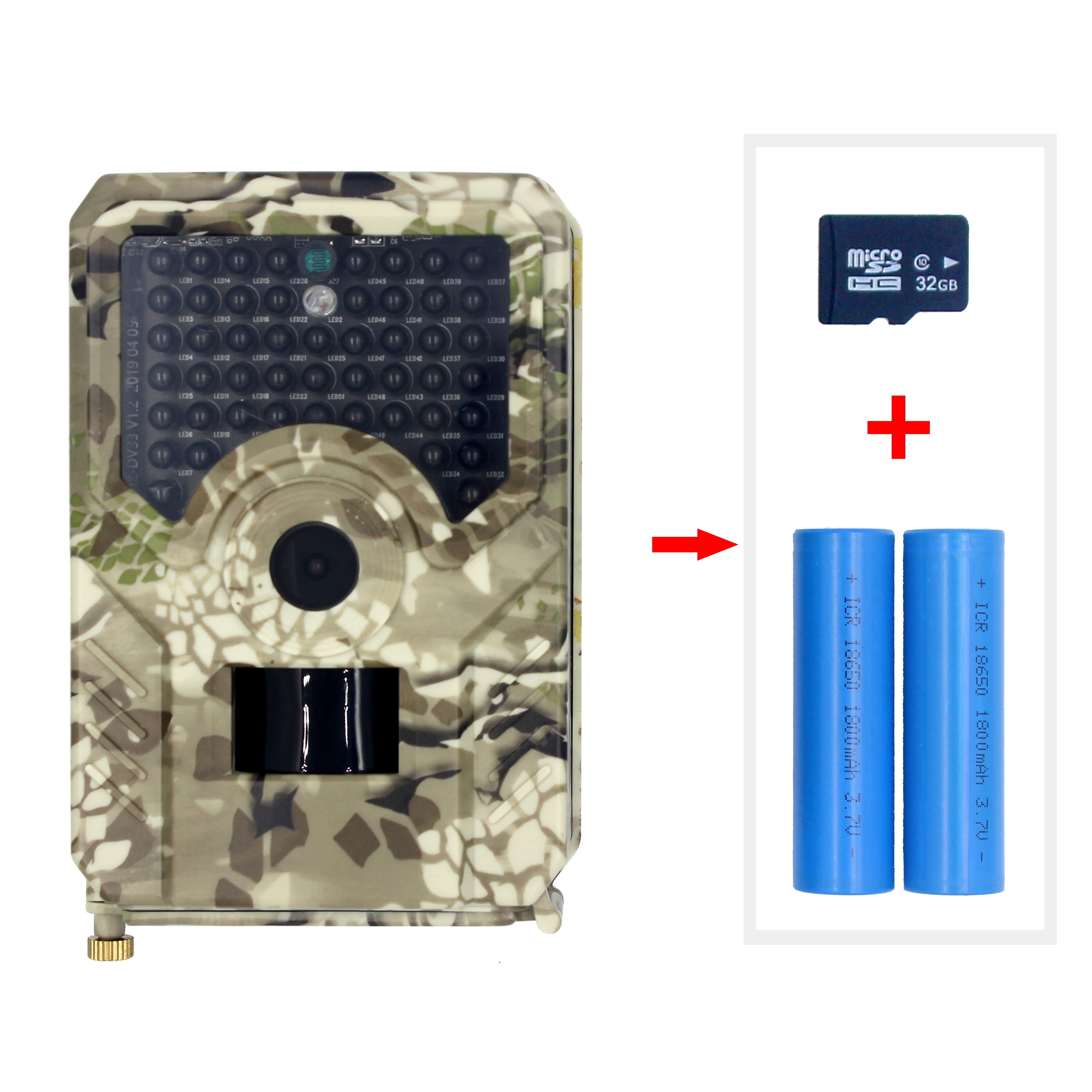 Hunting trail camera 12mp night vision trail game camera 1080p wildlife monitoring with  PR200 camera suit