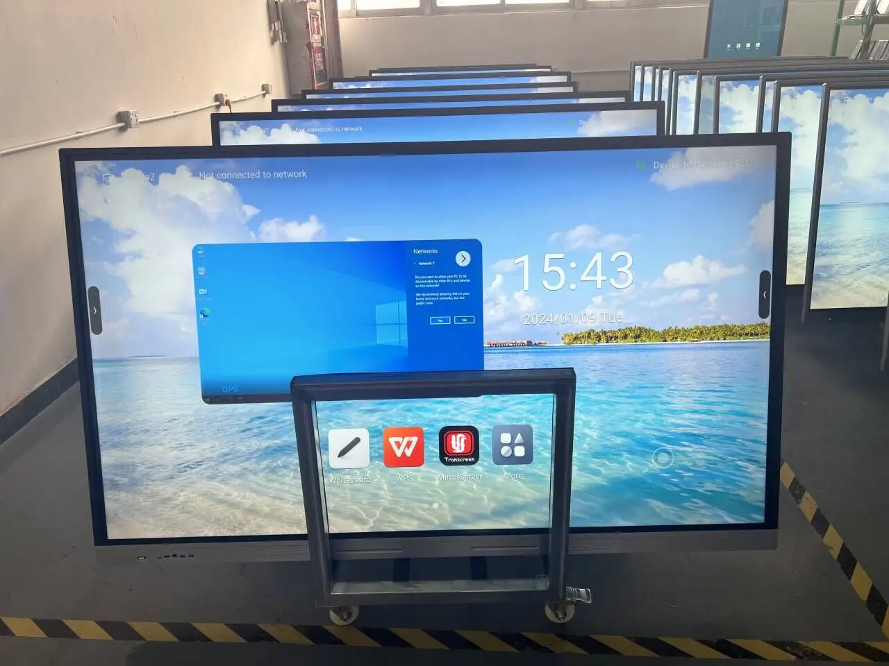 Android 14 с OPS win dows двойная система 4K 55 дюймов интерактивные смарт-доски плоская панель для обучения школьному офисному совещанию