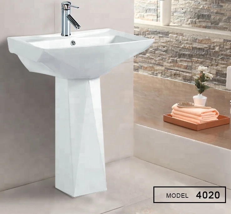 Bathroom Pedestal Sink Ceramic White Bathroom Sink Hand Wash Basin Price