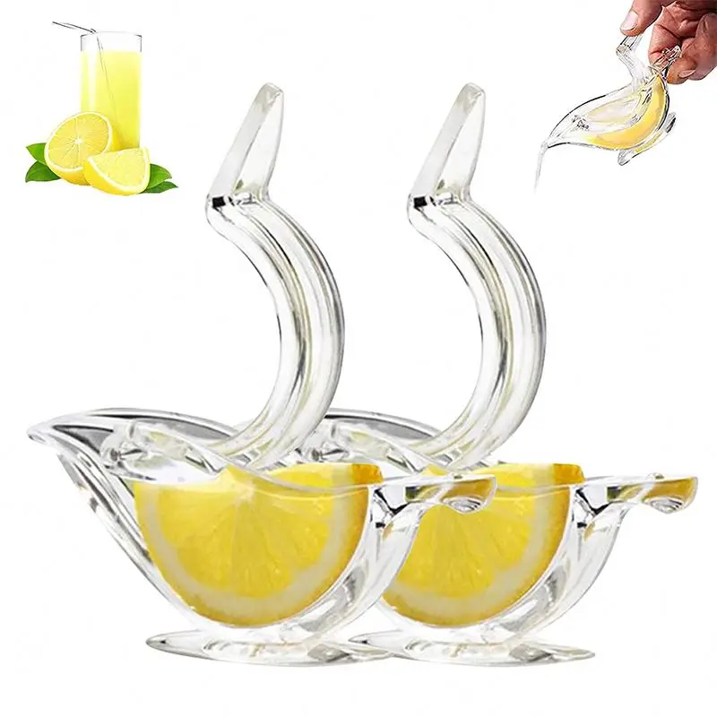 Lemon Juicer Squeezer Portable Clear Bird Lemon Squeezer Acrylic Manual Lemon Slice Squeezer Hand Juicer for Orange Lime