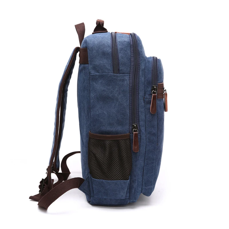 fashion leisure style cotton canvas laptop backpack chinese school  canvas backpack
