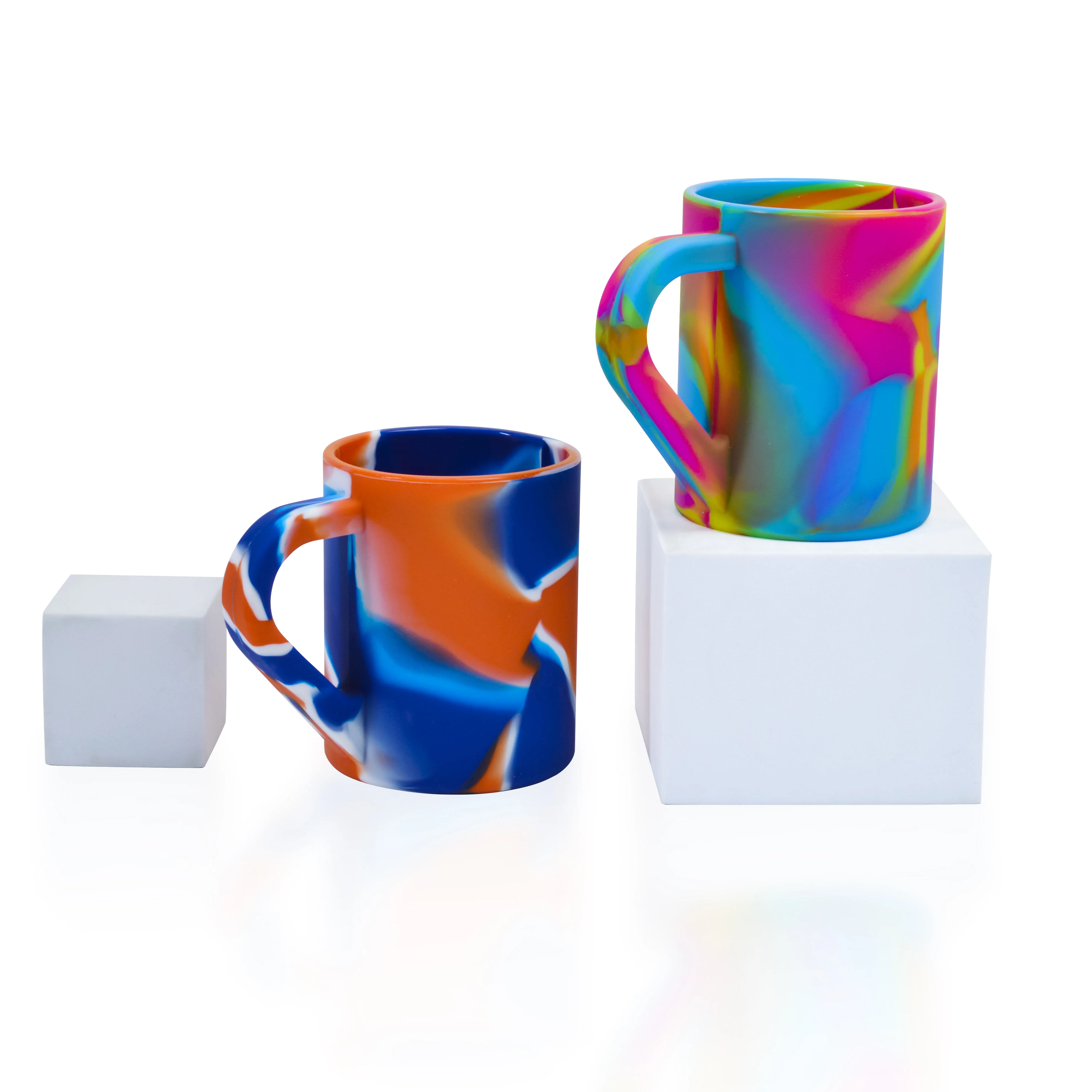 Silicone Drinking Glass with Handle Unbreakable Water Wine Drinking Cup Hot/Cold Drinks, Dishwasher-Microwave-Freezer-Oven Safe