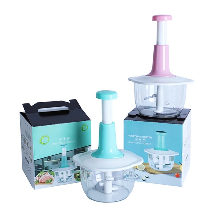 Plastic Meat Grinder 1.5 L Multifunction Manual Vegetable Chopper Hand Press Food Cutter Onion Nuts Grinder Mincer Shredder