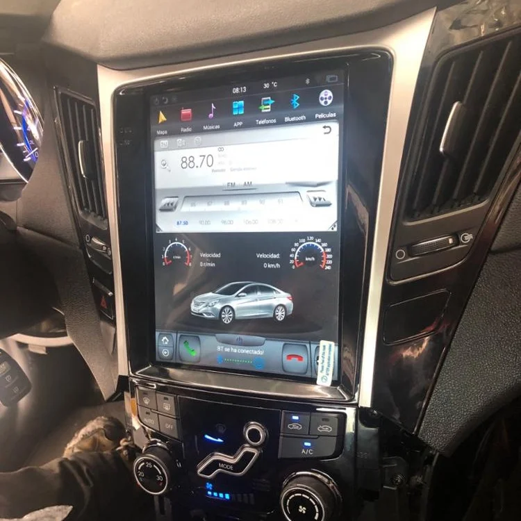 10.4 inch android 11 car dvd player gps navigation for sonata 2010-2016 tesla screen stereo auto RADIO 8G 128G QUALCOMM 8 CORES