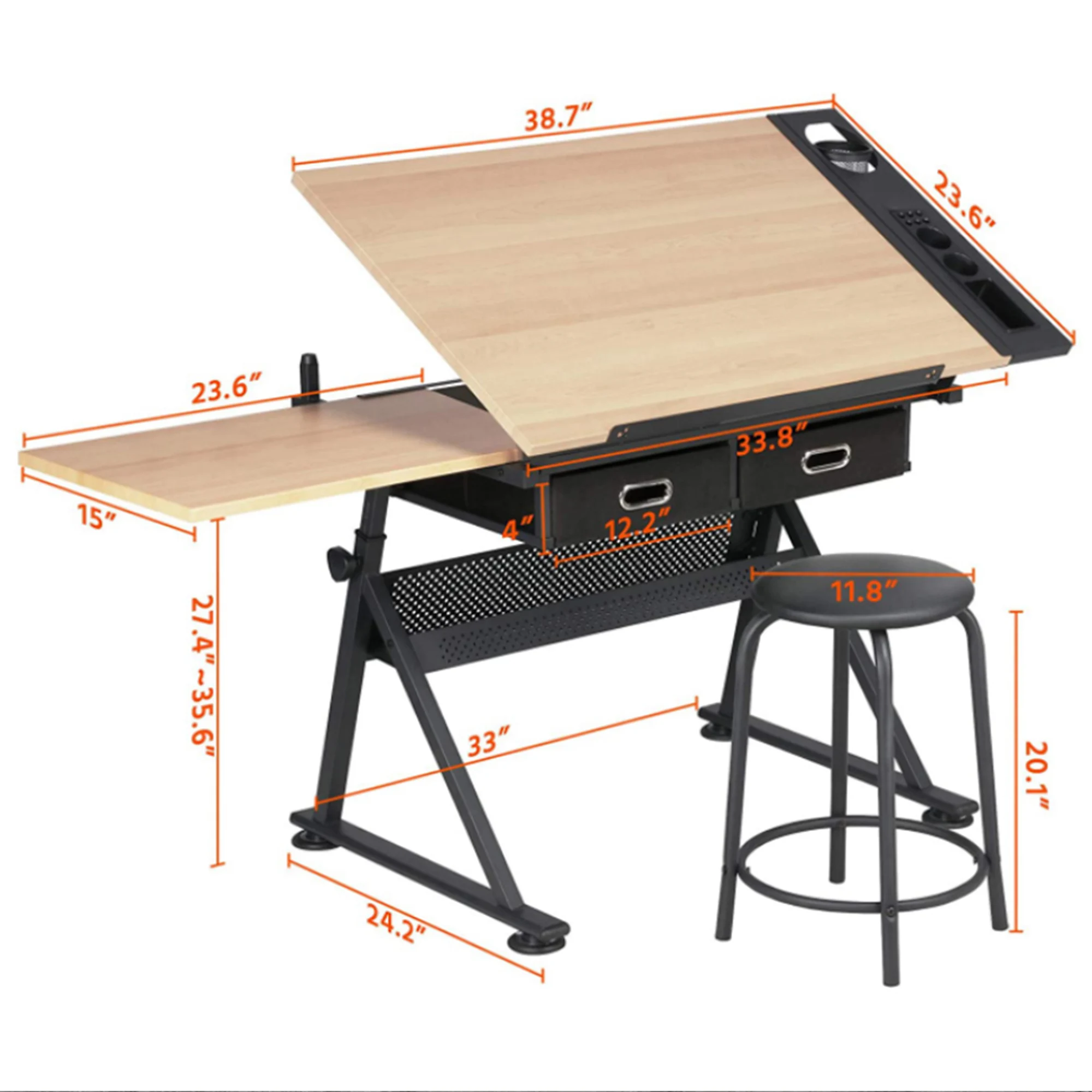 
draft table Manufacturer Office With Draw Adjustable height wooden engineering drawing table 