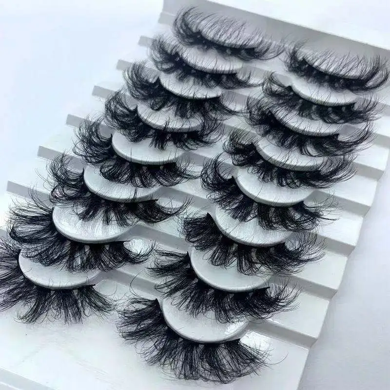 8 Pairs 5D  Faux Mink Eyelashes Dramatic Look False Eyelashes Pack Fluffy Extended  Long Reusable vegan mink eyelashes