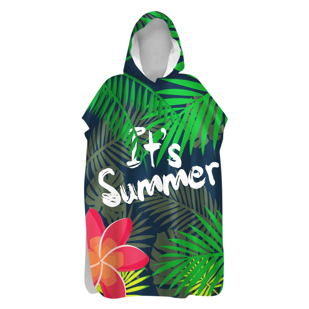 Custom Hooded Coverup Poncho Cape Beach Bath Towel Kids & Adults Quick Drying Microfiber Wholesale Dropshipping