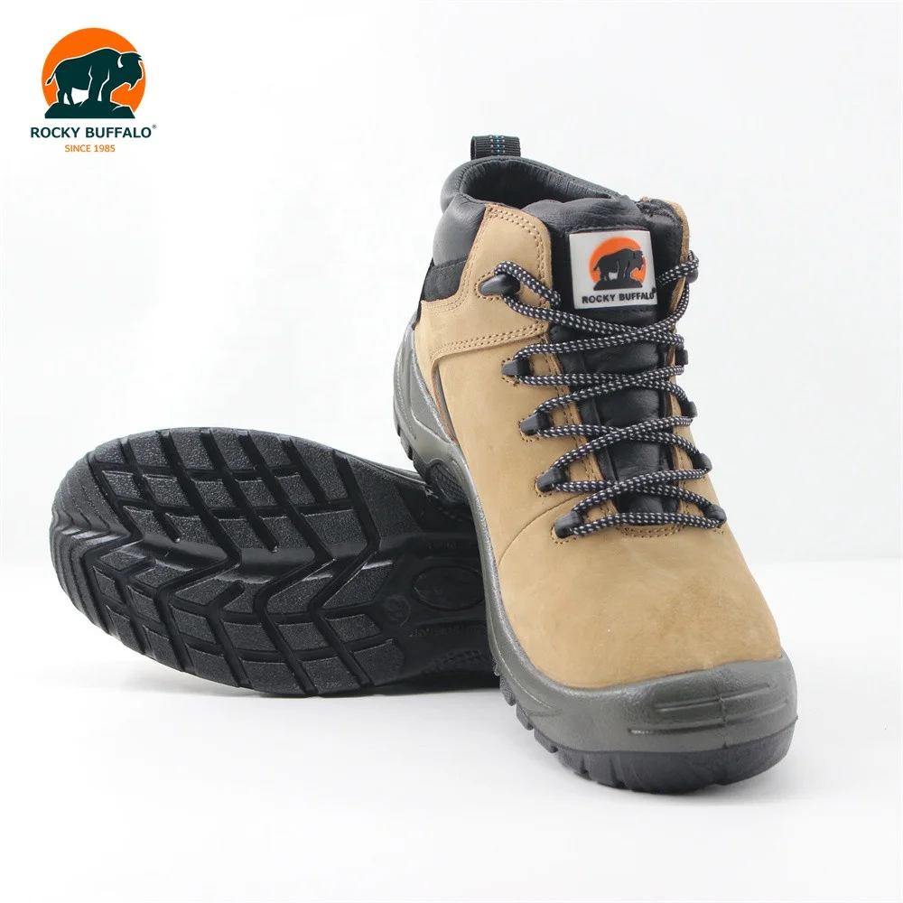 Rocky Buffalo Chile Style Nubuck+ Pig Leather Composite Toe Boots Woodland Shoes Wing Safety Shoes Working