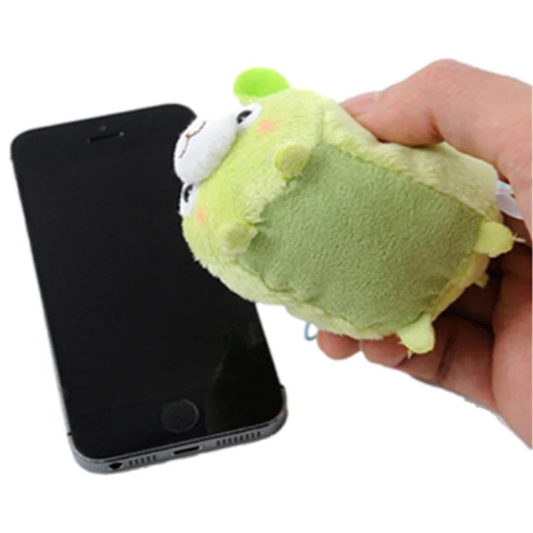 Manufacturer Customized Plush Stuffed Animal Cell Phone Holder, Screen Cleaner Plush Toy with microfiber site for cleaning