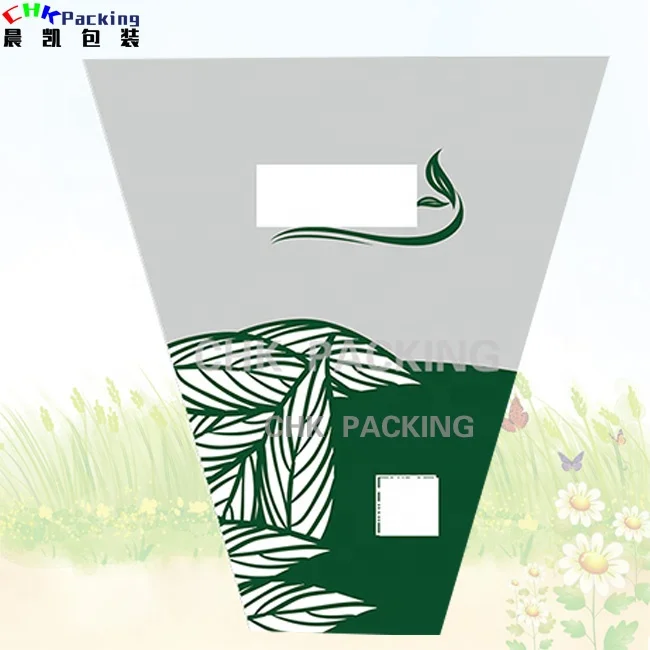 CHK packing grad  burbberry long  hello kt flower wrapping plastic opp cone triangle bag sleeves