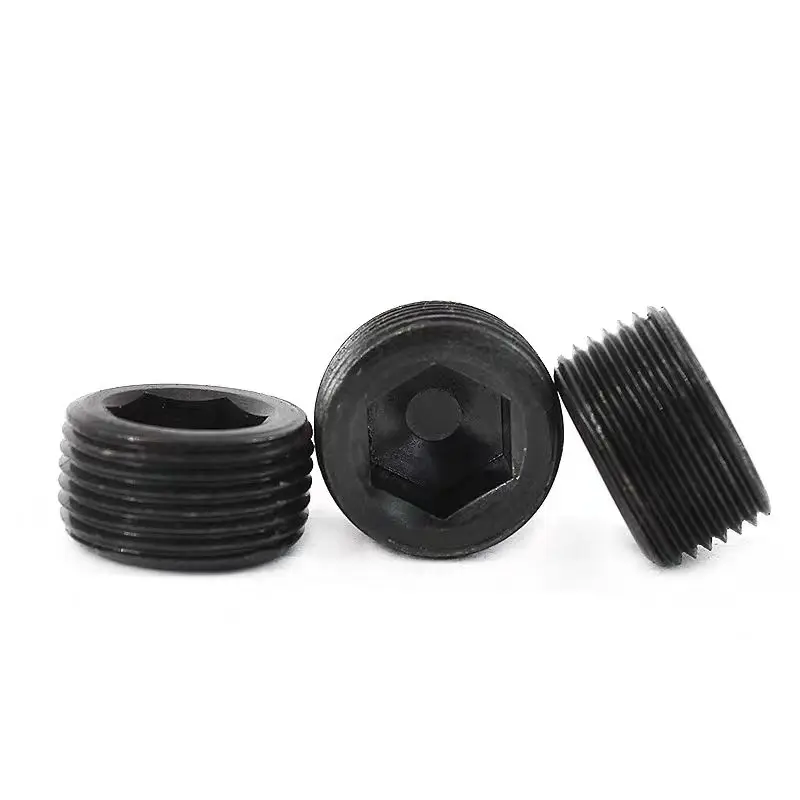 NPT Male Pipe Plug Fitting,Carbon Steel Male Socket Allen Head Plugs, Pipe Plug Fitting Internal Hex Allen Head Socket Screw