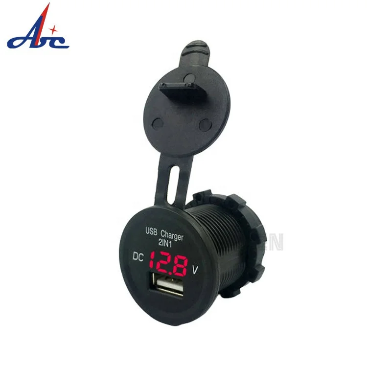 Мини 2.1A 5V розетка один USB порт Автомобильный чейнджер 12v 24v Входная зарядное устройство светодиодный dc Вольтметр и амперметр