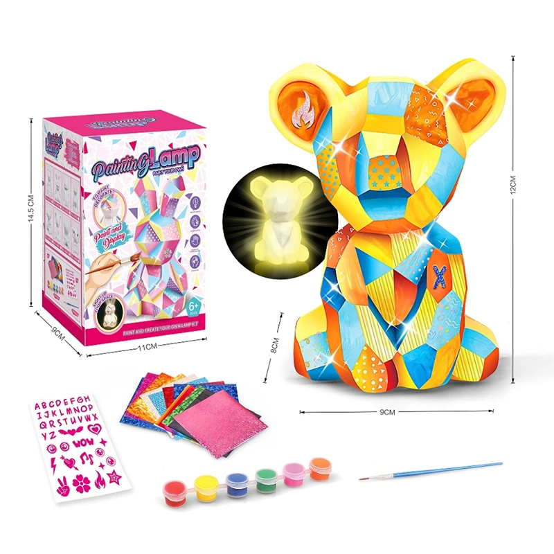 Children Early Learning Color Drawing Toy Multi Styles Animals Model Night Lamp DIY Painted Graffiti Creative Night Light Toys