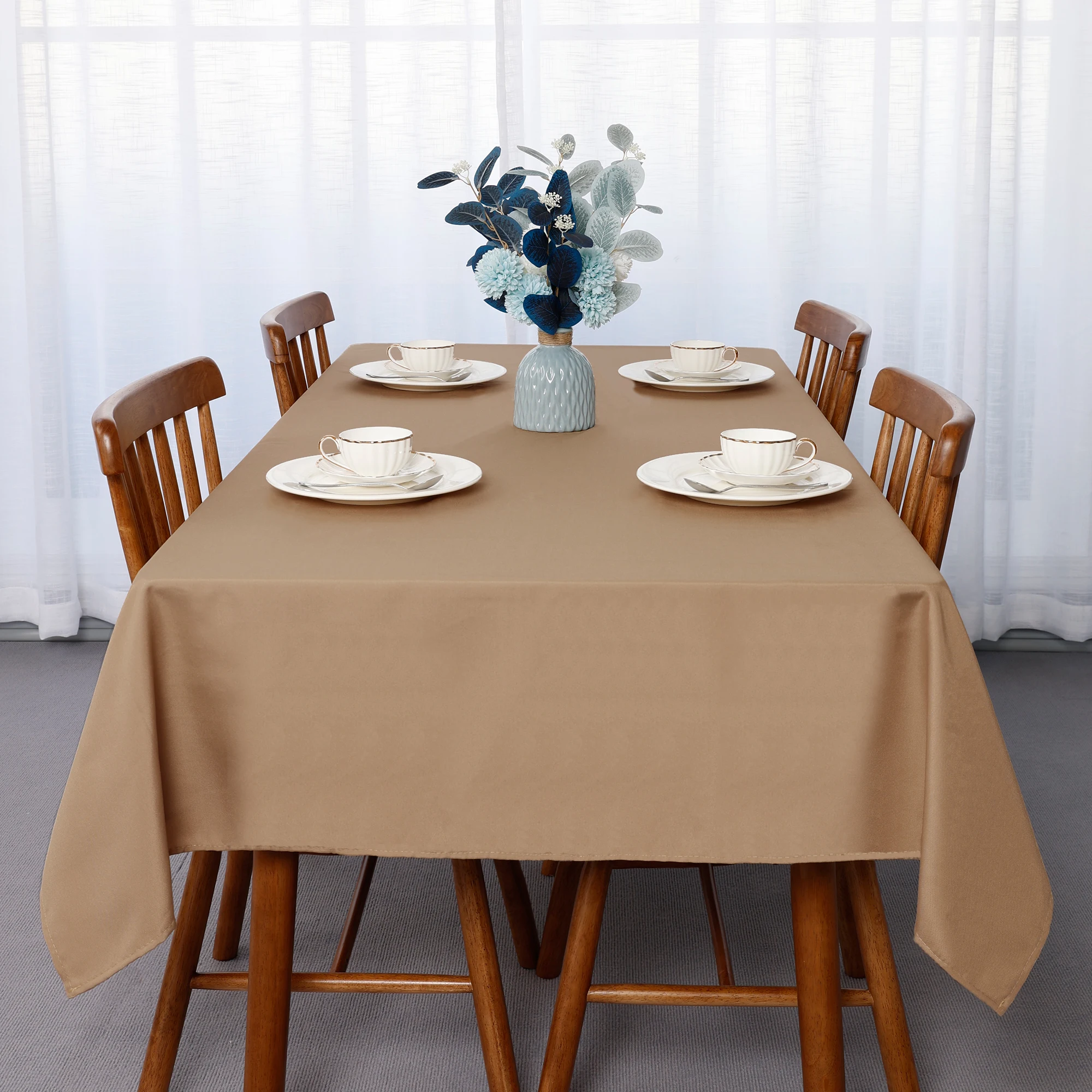 Прямоугольная скатерть, устойчивая к пятнам и морщинам моющаяся скатерть из полиэстера, декоративная тканевая скатерть