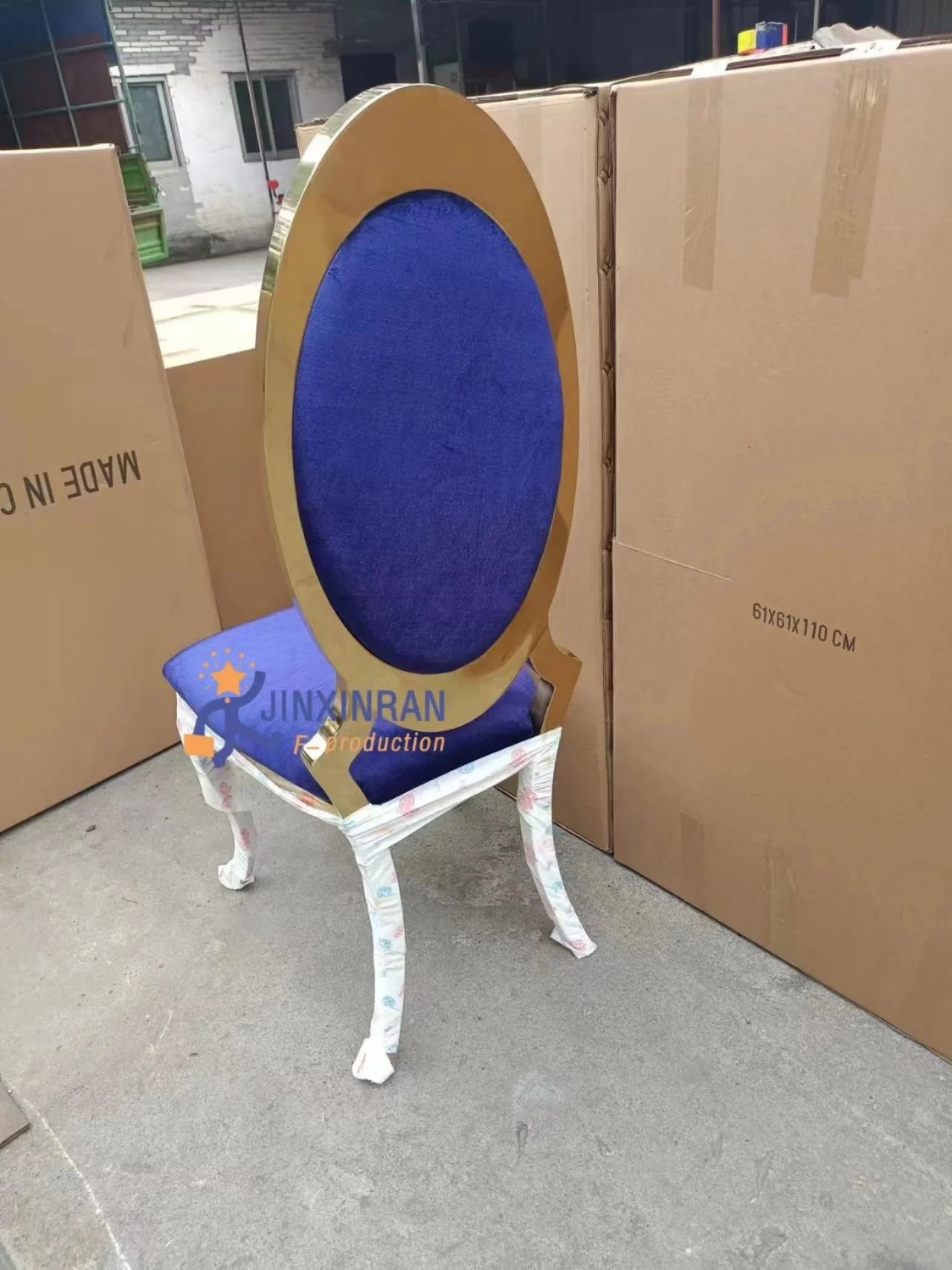 Foshan hot sale Hotel event banquet chairs comfortable furniture gold stainless steel wedding chair