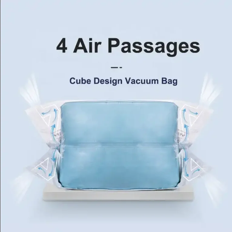 TAILI Cube Air Exhaust Best Quality Reusable Airtight Vacuum Storage Bag For Clothes And Bedding No Need Pump