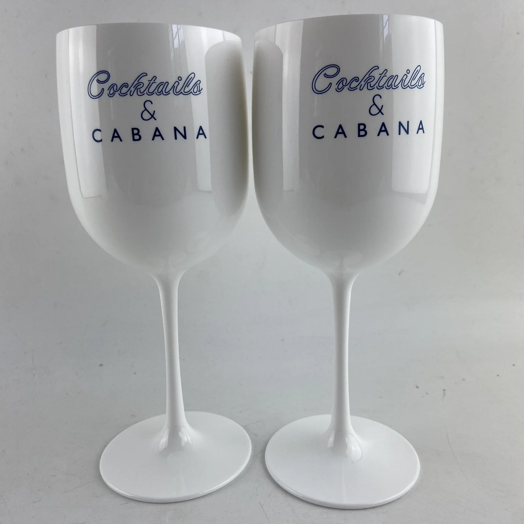 Ice Imperial Champagne White Gold Lettering Acrylic Goblets wine Glasses
