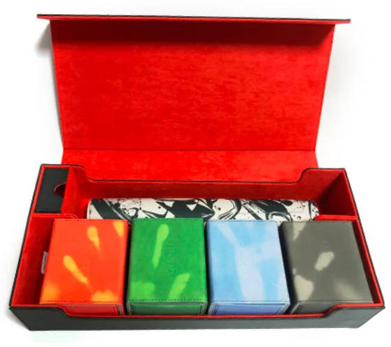 550 + UP UG красочный индивидуальный MTG Premium PU кожаный футляр для хранения карт чехол для настольной игры FOW Yugioh deck box