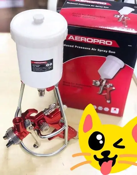 AEROPRO A604 Hvlp Gravity Feed Air Spray Gun 1.3mm Nozzle Size  600cc Aluminum Cup Air Powered Auto Paint Spray Gun