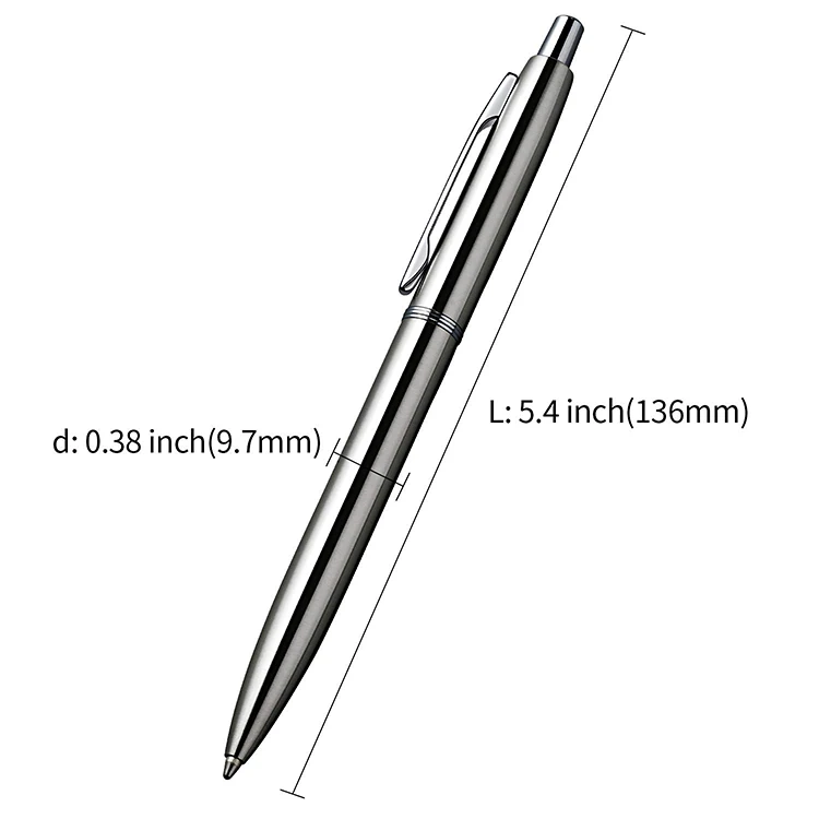 Manufacturers Wholesale Business Metal Press Ballpoint Pen Lettering Logo Stainless Steel Advertising Gift Pen Atomic Pen