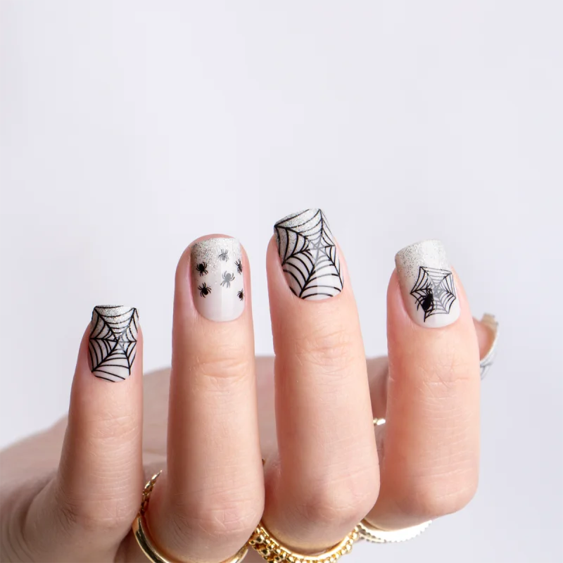 Kitty Nail Charms Unas A Presion Cortas Luxury French Manicure Press On Nails