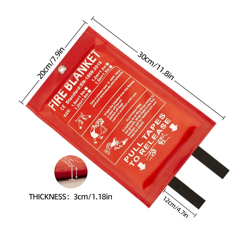 Customization Emergency Survival Safe Extinguishing Fireproof Insulation Fiberglass Fire Blanket Welding