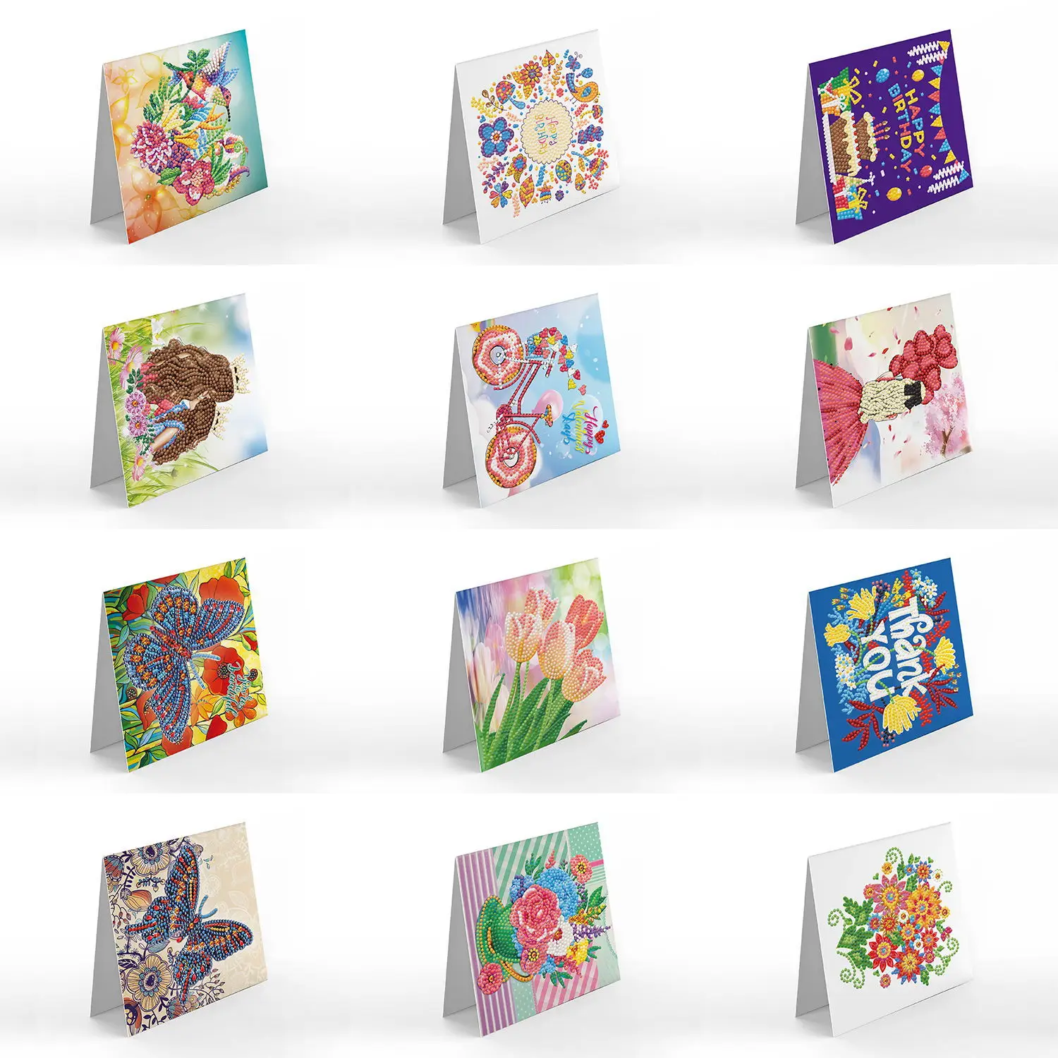 Wholesale Customization Handmade DIY Happy Birthday Christmas Greeting Card Custom Printing Diamond Painting Cards