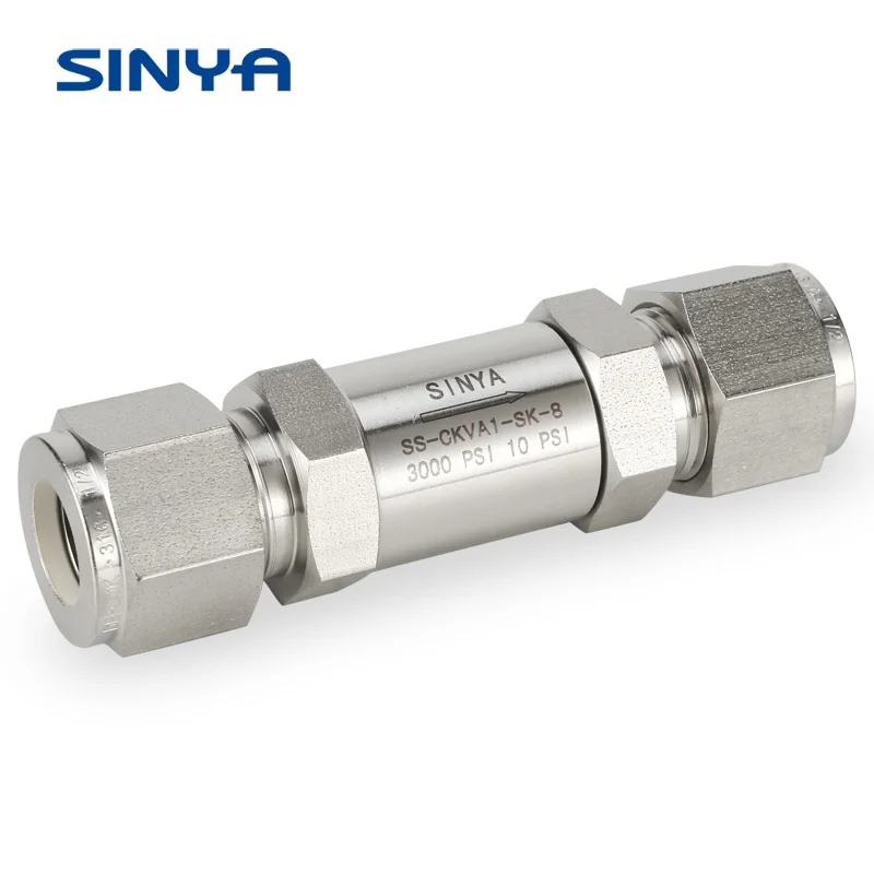 
Compression High Pressure Cracking 1/3 1 3 psi 3000 PSI 6000 PSI Double Ferrule Non Return Instrument Check Valves 