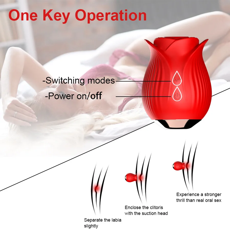Rose Shaped Sex Stimulator For Women Mini Clitoral Vibrator Stimulator With 12 Kinds Of Sucker Rose Sex Toy for Women