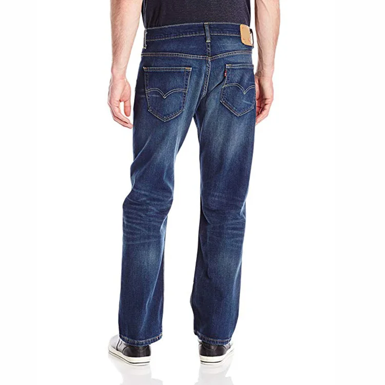 China factory custom wholesale private label loose straight fit jeans for men