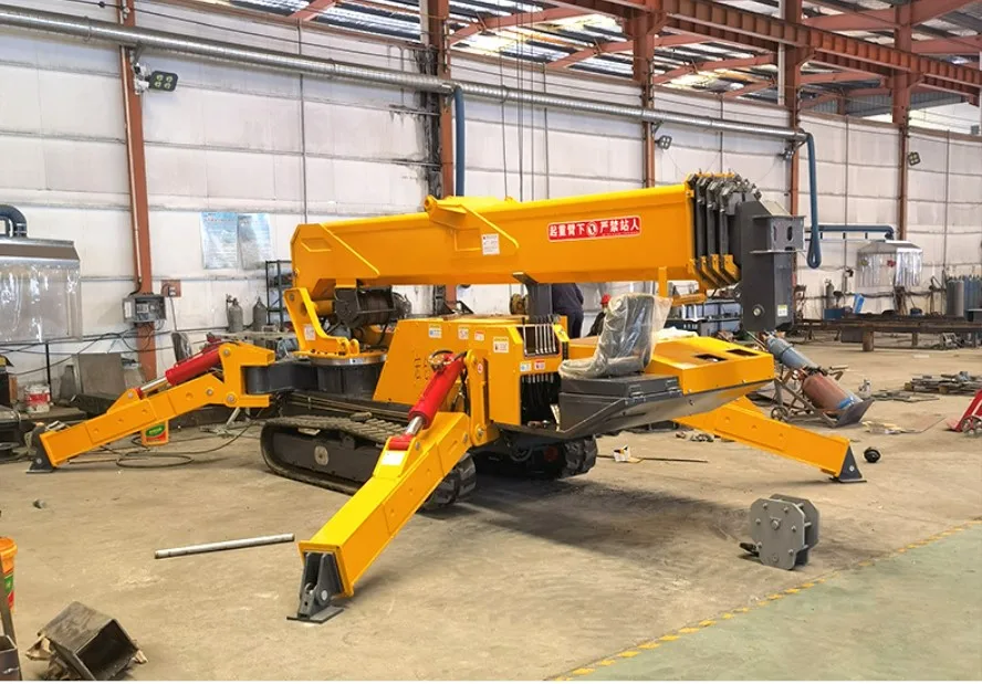 High quality small crawler crane in China with efficient lifting capacity. Small hydraulic spider crane can be customized