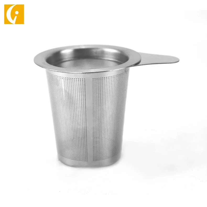 Reusable 304 Stainless Steel Tea Infuser Basket Fine Mesh Tea Strainer Coffee Filters with  Handle lid