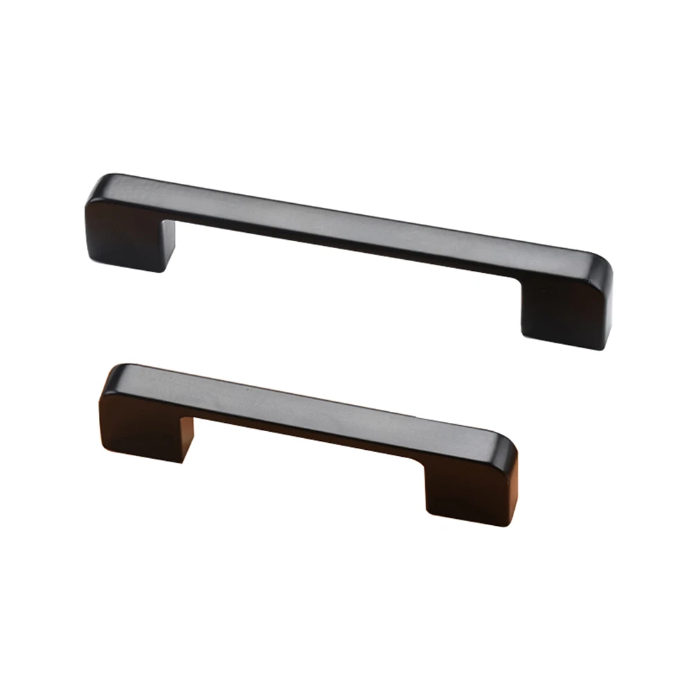 High Quality Black Square Aluminium alloy Drawer Kitchen Furniture Pull Handles Knobs Cabinet Furniture Handle