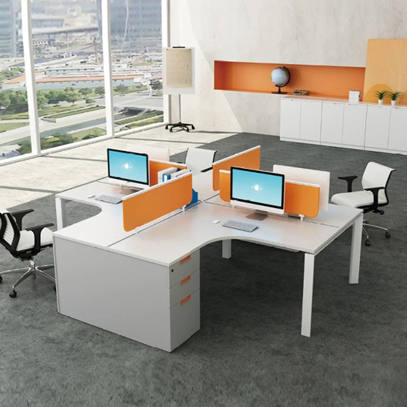 Modern Modular Office Furniture Workstation 120 degree 2, 4, 6 Seater Office Workstation Desk For 2, 4, 6 Person People