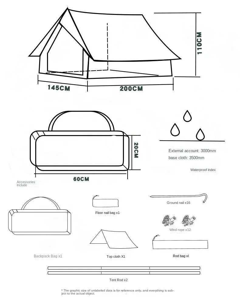 2024 New Outdoor family Camping Retro Tent army green Large Outdoor Camping Tent Summer Camp Type A Oxford Cloth