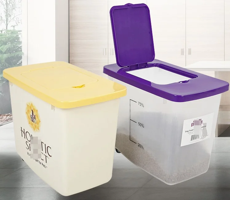 Plastic Dog Food Bucket Sealed Large Grain Storage Bucket Pet Storage Bucket Sealed Barrel Packed Household Super Large Moisture