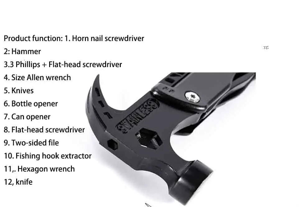 Innovative Products 2023 Camping Gadgets Outdoor Car Safety Hammer Multi-purpose Tool Pliers
